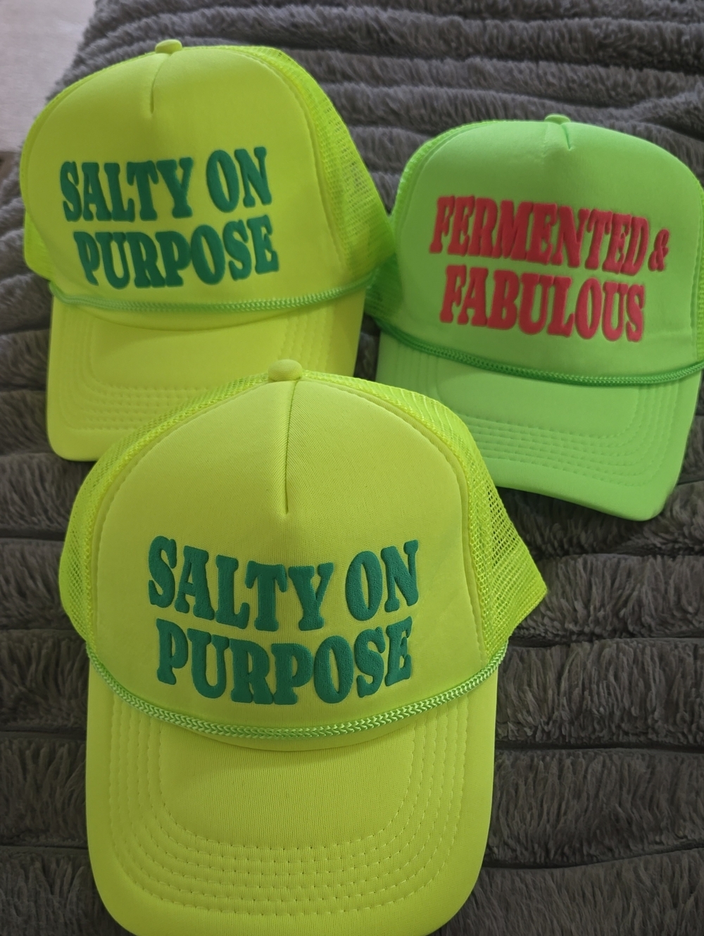 Neon Yellow Trucker Hat with Bold Text